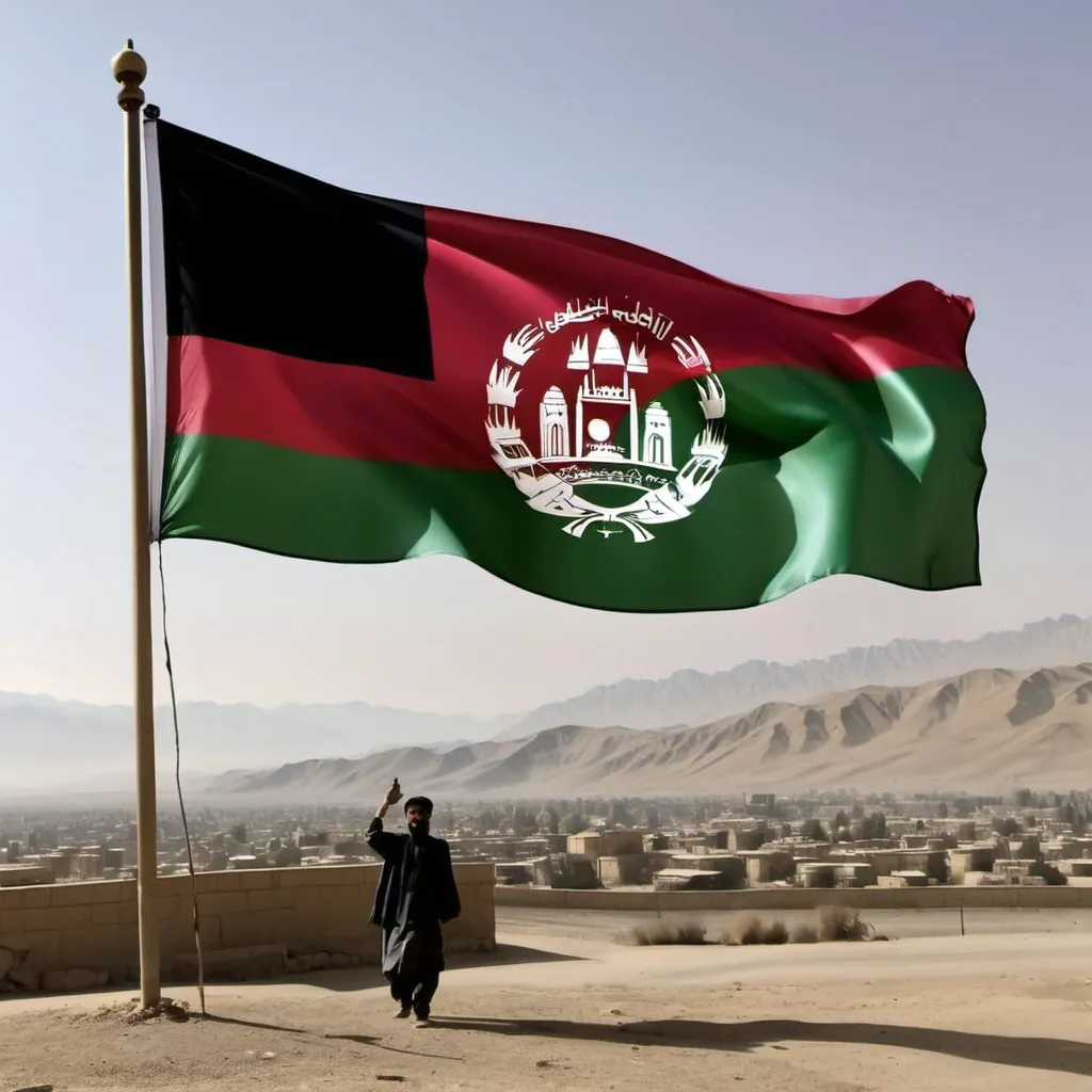 Prompt: Afghanistan flag in 100 years