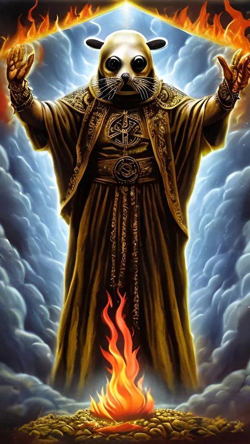 Prompt: The heretic seal beyond divine a prayer to a god who's deaf and blind the last rites for souls on fire