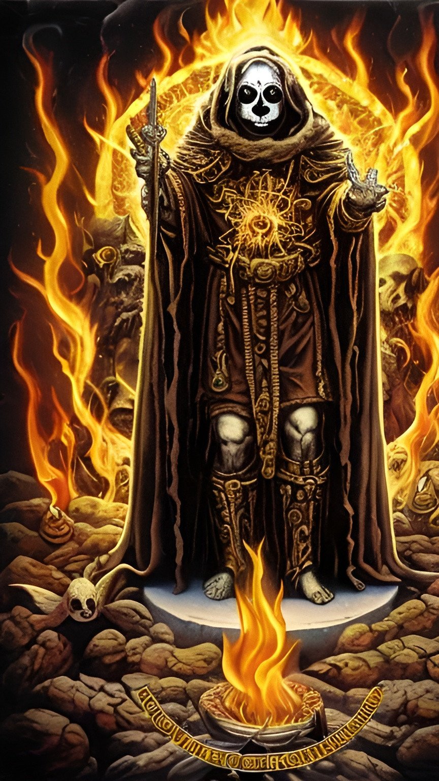 Prompt: The heretic seal beyond divine a prayer to a god who's deaf and blind the last rites for souls on fire