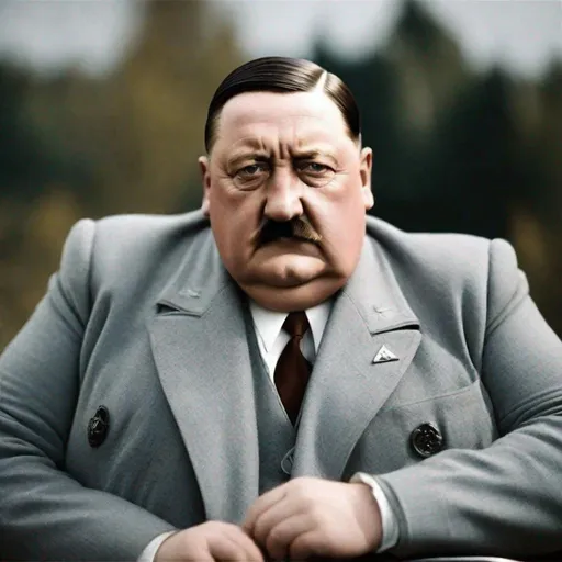 Prompt: obese adolf hitler 