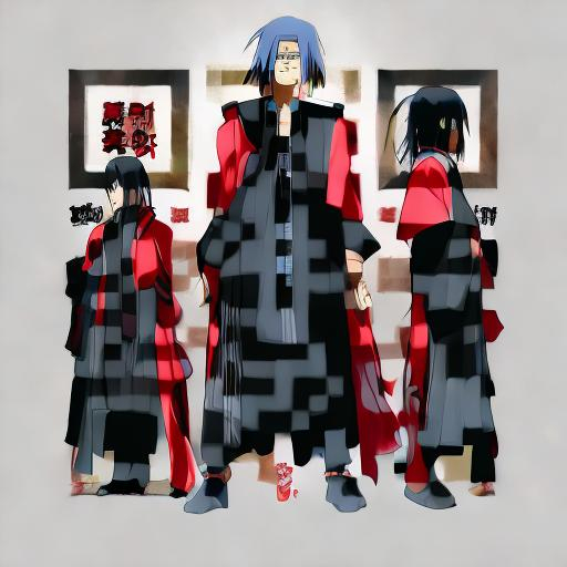 Prompt: itachi uchiya standing in middle