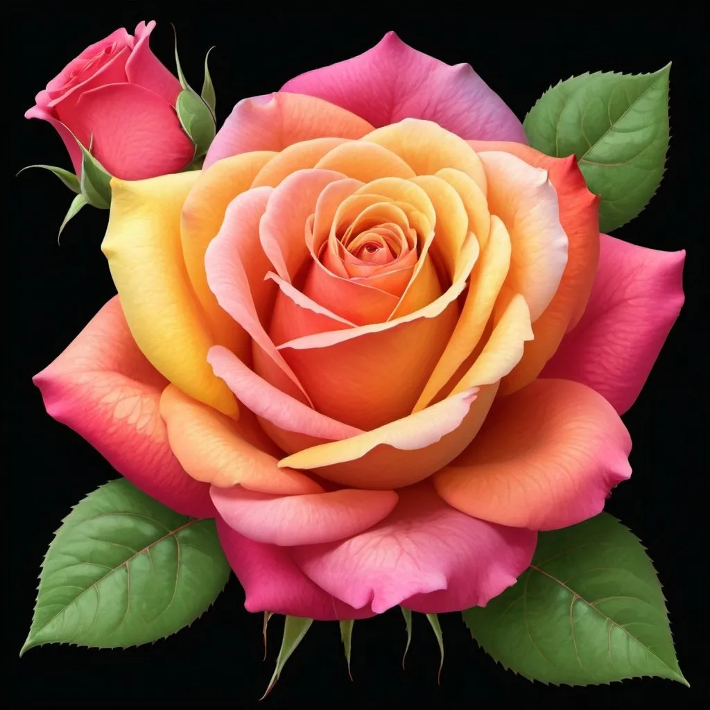 Prompt: create clip art multicolour 12 
rose 