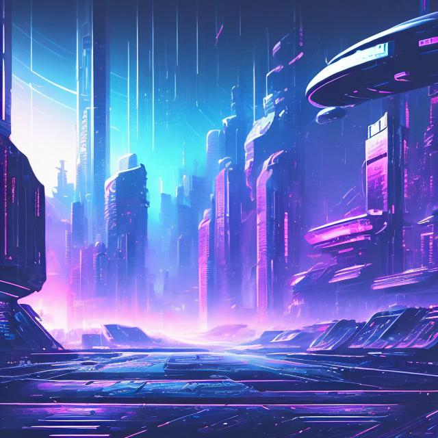 Prompt: Cyberpunk space background