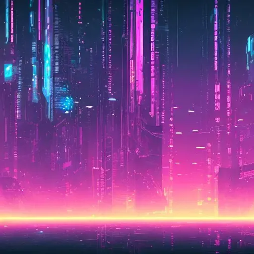 Prompt: Cyberpunk space background