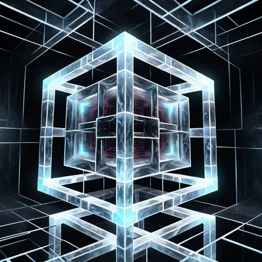 Prompt: 90^(3), they are entering the hypercube dimension((changing perspectives)),deep wiew,ultra high resolution,hyperdetailed, masterpiece, 3d modelling, abstract art, digital art.

