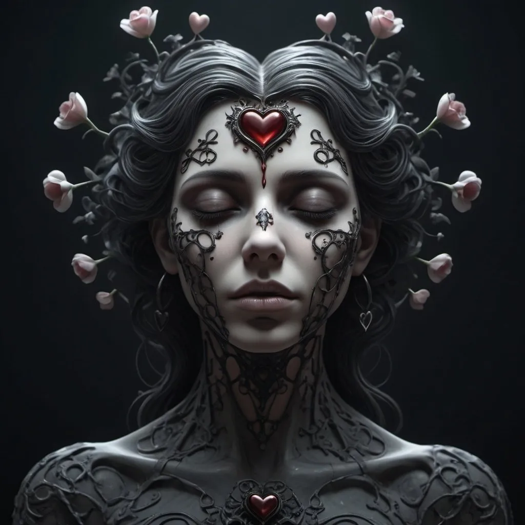 Prompt: A shapeless form
A mindless soul
Senseless with no control
Eyes so closed
A heart that sleeps
A memory, a thought that is gone
I am born
Still I'm no more
A dying illusion
In the dream I am fading
dark colours, masterpiece, highly detailed, 4k resolution,  3d modelling,no writings,digital art, gothic art