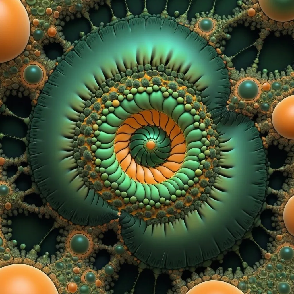 Prompt: 17+√(777×tan(17+17), fractal, supposed to rot,dark green, yellow greenish and pale orange, organic matter, cellular colony, deep wiew,4k resolution,hyperdetailed, masterpiece, 3d modelling, abstract art, digital art