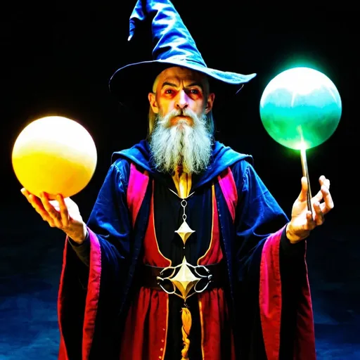 Prompt: A Wizard, the Magus of Power, the Juggler