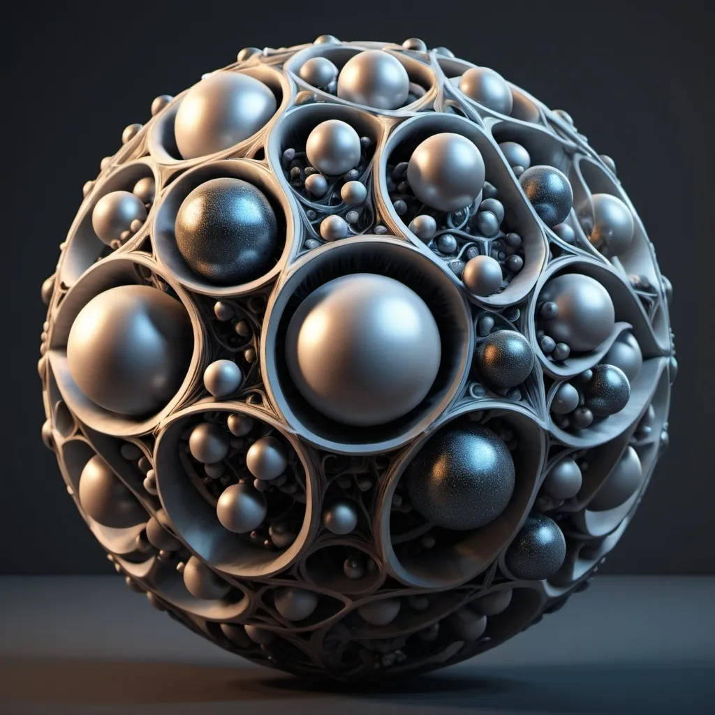 Prompt: 4÷3×π×15^(3), ten spheres of the sefiroth,deep wiew,4k resolution,hyperdetailed, masterpiece, 3d modelling, abstract art, digital art