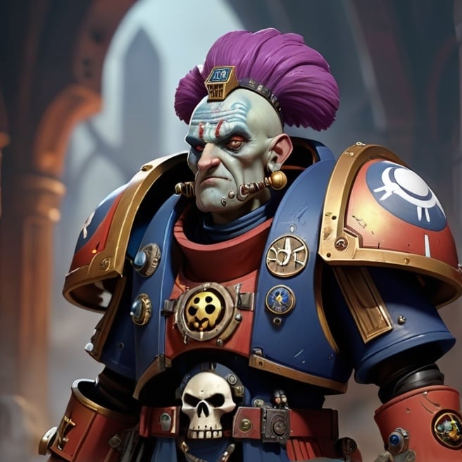 Prompt: A Warhammer 40k character personifying the Kabbalistic concept of the sefira Hod