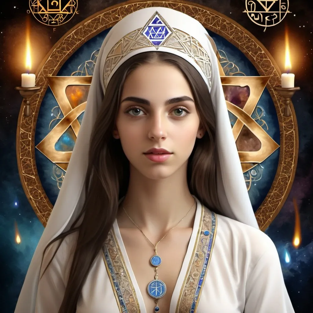 Prompt: A beautiful girl personifying the Kabbalistic concept of the sefira Chesed, masterpiece, digital art