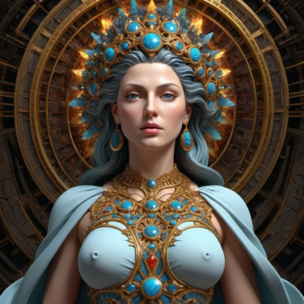 Prompt: The godess Minerva as an everyday woman of modern times,displaying her own power.((divinity of wisdom)).(( Full figure wiew)). ((Three quarter wiew)).((fractal)),((deep wiew)),photographic,ultra high resolution,hyperdetailed, masterpiece, 3d modelling, digital art.