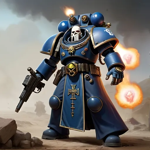Prompt: A Warhammer 40k character personifying the Kabbalistic concept of the sefira Chesed,  in battlefield action