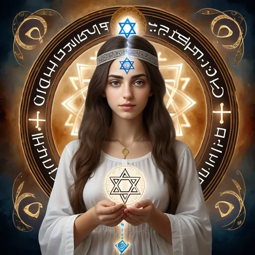 Prompt: A beautiful girl personifying the Kabbalistic concept of the sefira Chesed, masterpiece, digital art