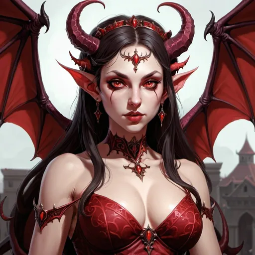 Prompt: A Succubus,the Daughter of the Mighty Ones, the Empress