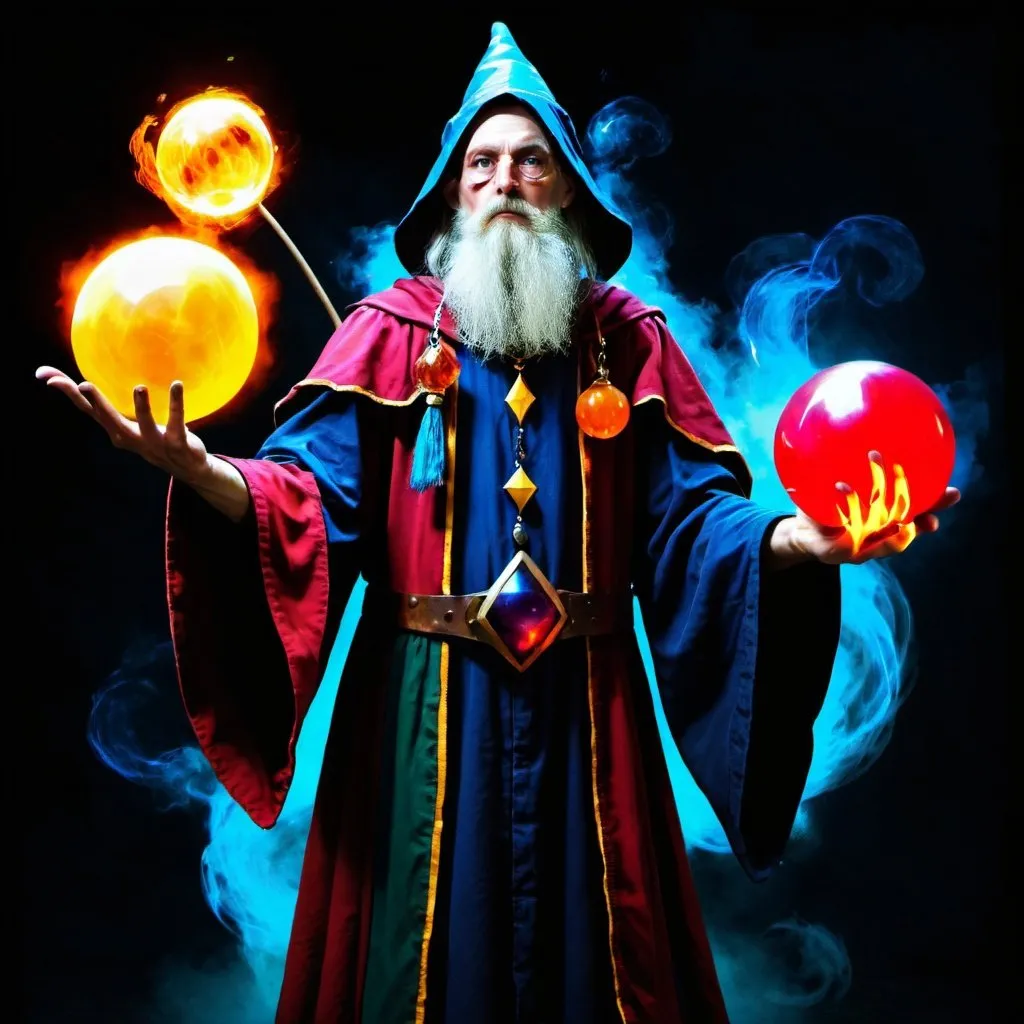 Prompt: A Wizard, the Magus of Power, the Juggler