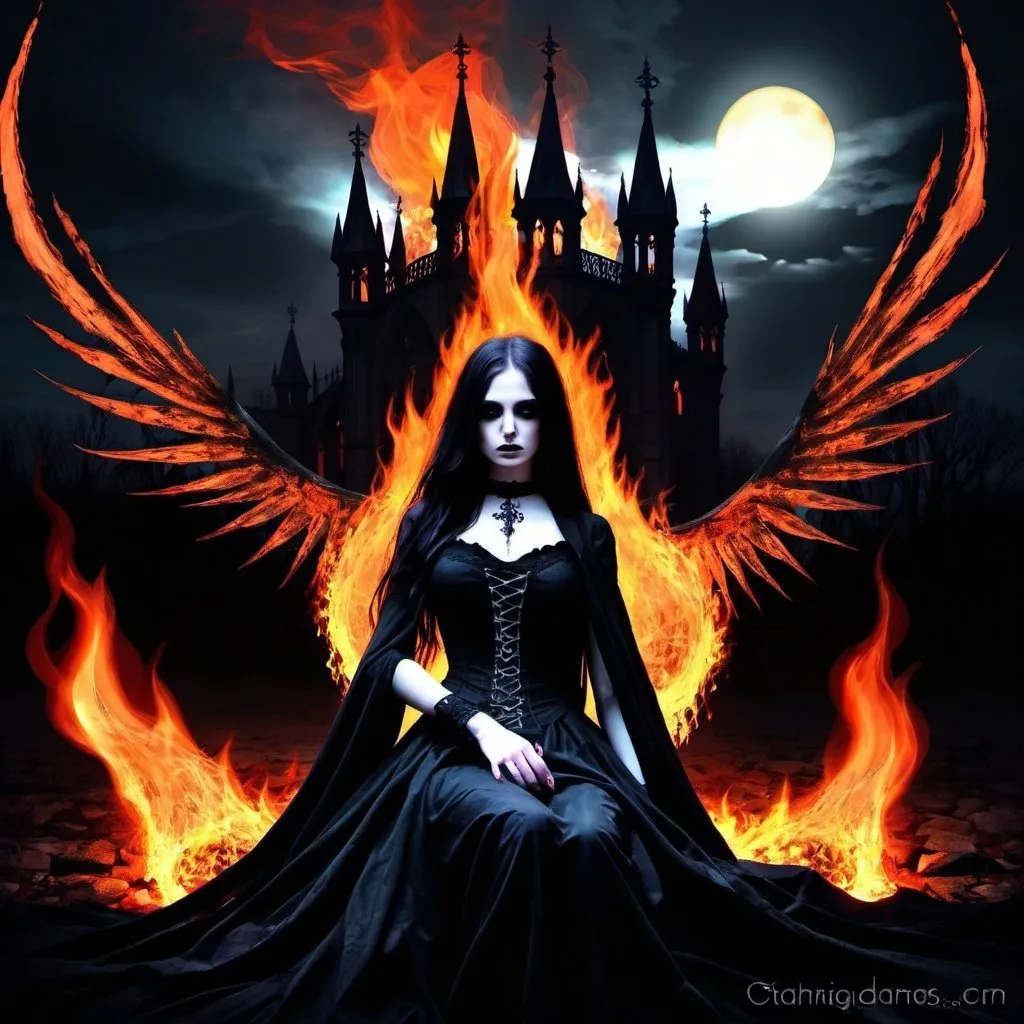 Prompt: Dawn of possession, age of no light, nightfall,embers fire, gothic art,digital art