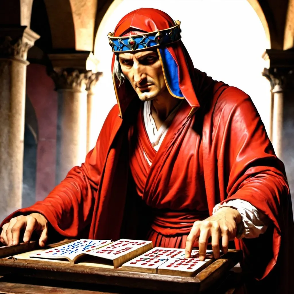 Prompt: Dante Alighieri is playing risiko