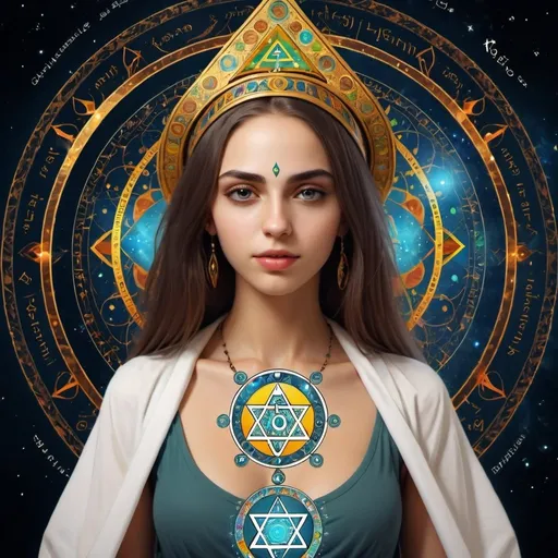 Prompt: A beautiful girl personifying the Kabbalistic concept of the sefira Keter, masterpiece, digital art