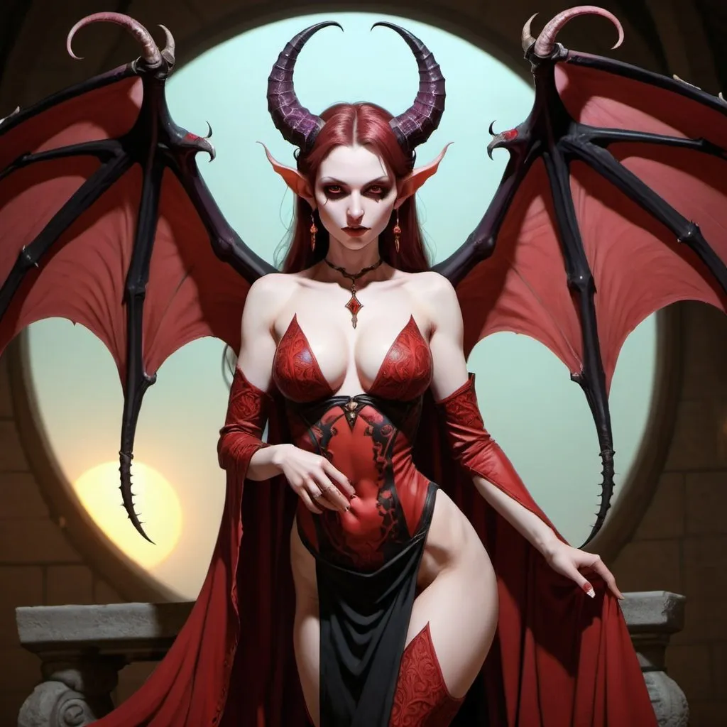 Prompt: A Succubus,the Daughter of the Mighty Ones, the Empress