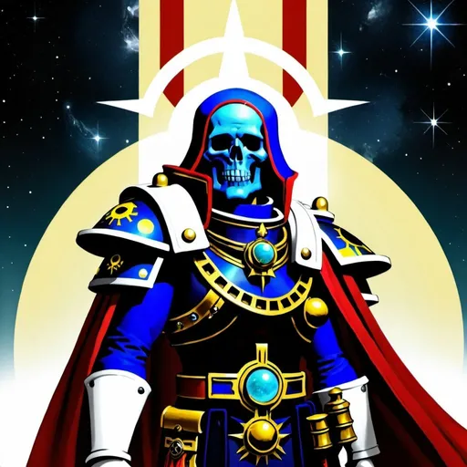 Prompt: A Warhammer 40k character who is the representation of the Universe tarot, digital art