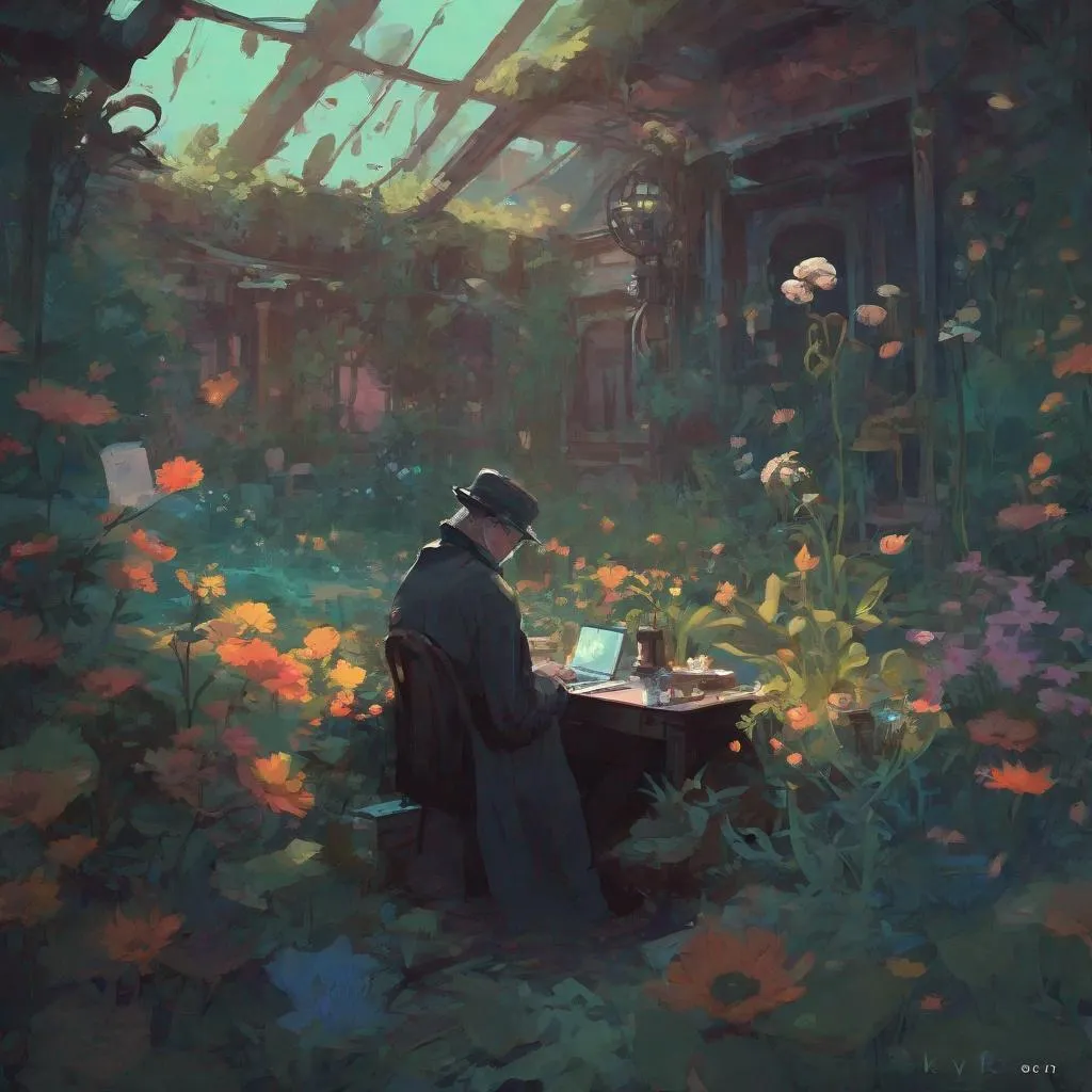 Prompt: illustration, steampunk garden, nature, colorful, grunge, atey ghailan, Art by Jock,  pino daeni , art by lois van baarle and loish and ross tran , Charles Vess, Chiho Aoshima , Kay Nielsen, dark ambient, chiaroscuro, Simon Bisley, and H.R. Giger. insist artstation, art by stanley artgerm, painting by daniel f gerhartz,  art by Andrew Atroshenko, 

