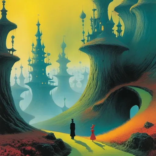 Prompt: dr Seuss in the world of Beksinski, harpers bazaar