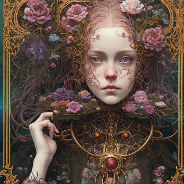 Prompt: ophelia, by martine johanna and simon stalenhag and chie yoshii and casey weldon and wlop : : ornate, dynamic, particulate, rich colors, intricate, elegant, highly detailed, harper's bazaar art, fashion magazine, smooth, sharp focus, 8 k, octane render