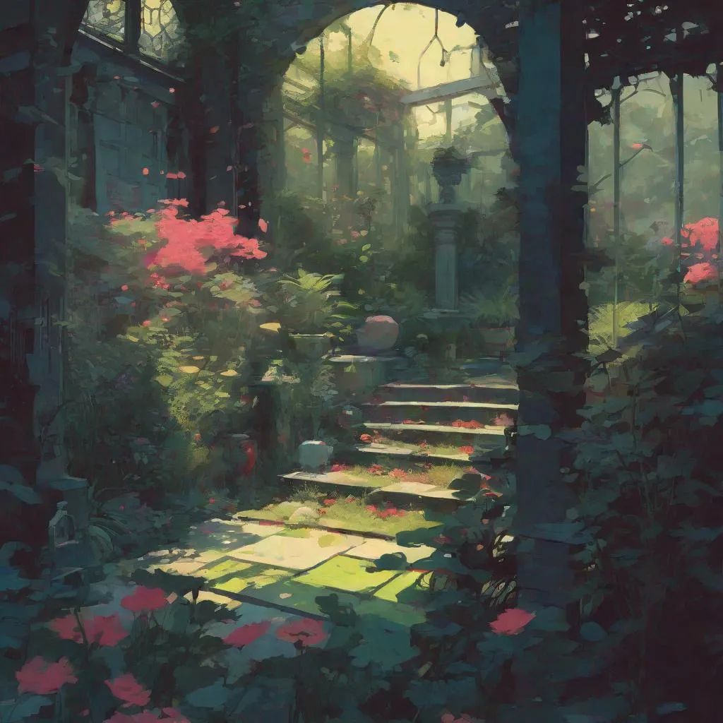 Prompt: illustration, abandoned garden, secret garden, nature, colorful, grunge, atey ghailan, Art by Jock,  pino daeni , art by lois van baarle and loish and ross tran , Charles Vess, Chiho Aoshima , Kay Nielsen, dark ambient, chiaroscuro, Simon Bisley, and H.R. Giger. insist artstation, art by stanley artgerm, painting by daniel f gerhartz,  art by Andrew Atroshenko, 

