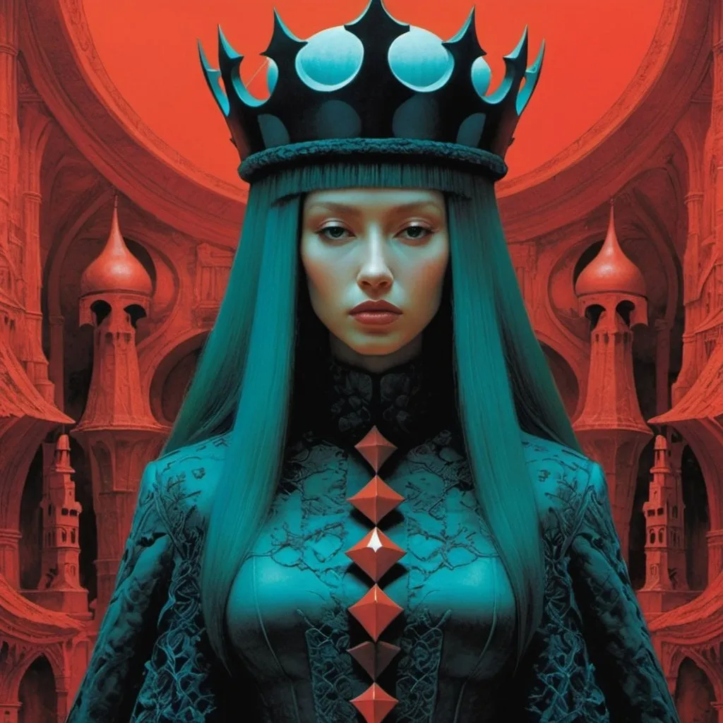 Prompt: queens gambit in the world of Beksinski, harpers bazaar