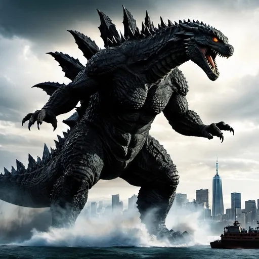 Prompt: Legendary Godzilla with his tail From the 2024 movie

