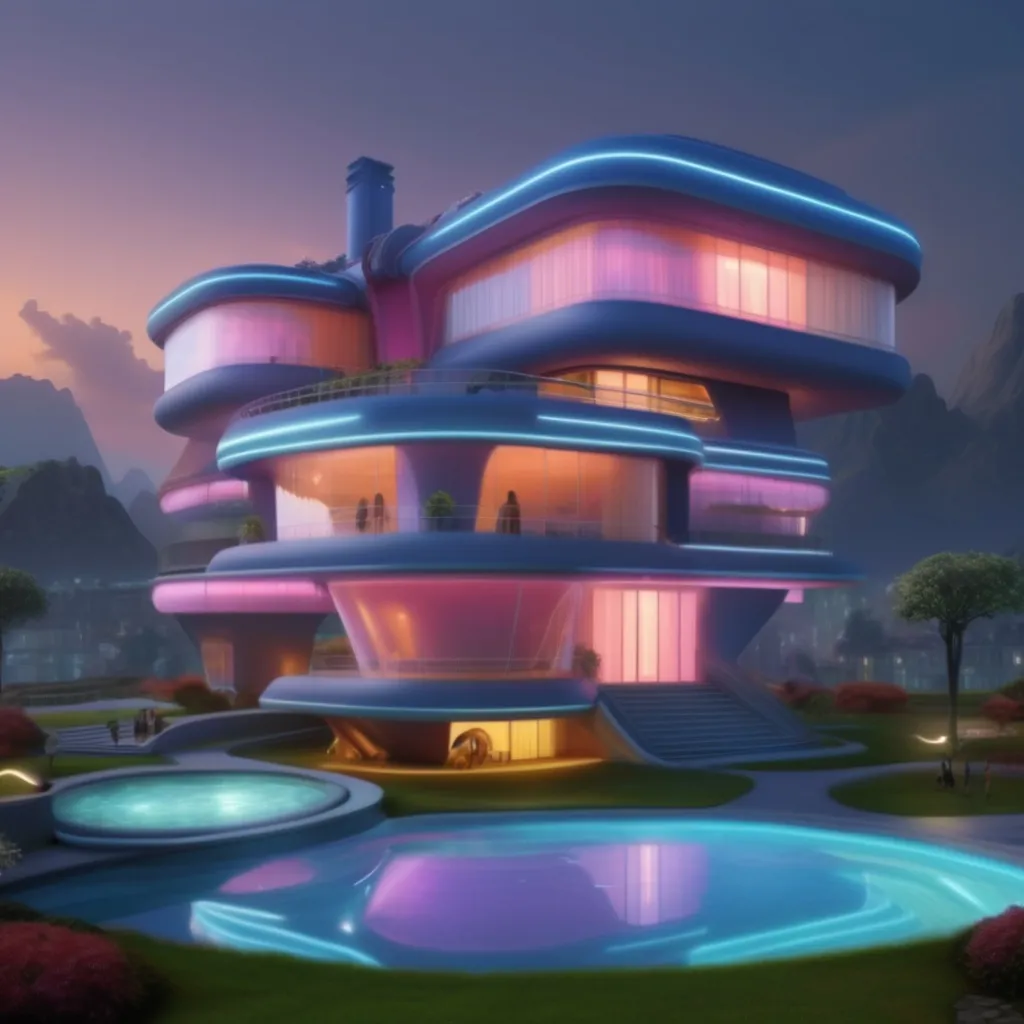 Prompt: A house in a Utopian city that looks realistic 