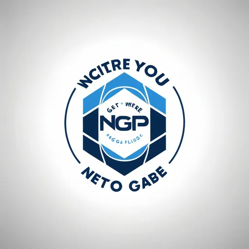 Prompt: Create a logo for a recruiting business named NGPG with the motto "get where you want to be" make it look modern and have the colors blue and white