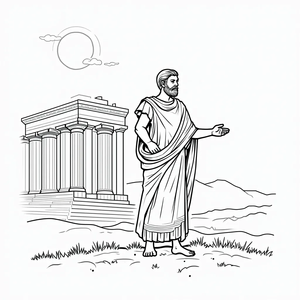 Prompt: Ancient Greece coloring pages