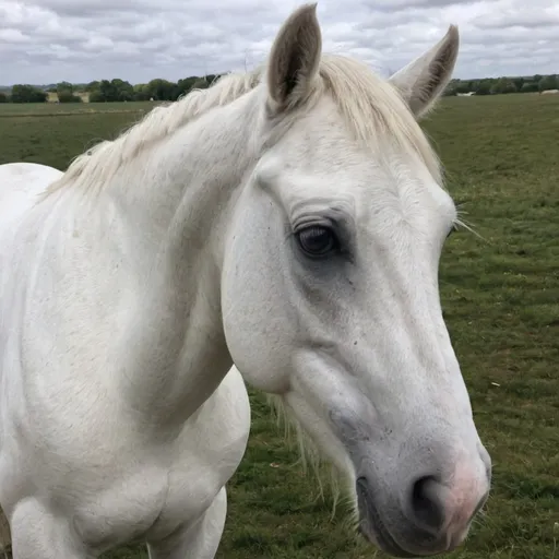 Prompt: Lost White horse looking for home