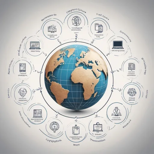 Prompt: Create art that signifies making a decision involving a software platform  taking into account the following: "Patenting", "Trade Secrecy", "Copyright / Copyleft", "Competitor IP Activity", "Freedom to Operate", "Innovation Culture", IP Monetisation and Valuation", "Trademarks", "Global Reach", Jurisdictional Considerations"       