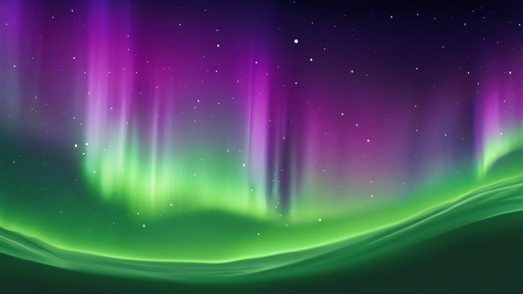Prompt: purple and green Aurora background to be used with mightyducks logo for a presentation widescreen