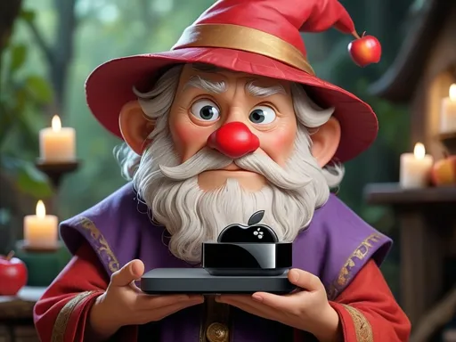 Prompt: Un personaje mágico cultural que exista en la vida real y que reparta regalos en todos los días y horas y noches esos años van a ser 1500 años que se queda y que sea secreto que solo se puede ver grabandolo y que sea súper millonario que reporta todos los regalos menos objetos escolares y preescolares y proyectores y que reparta los magic mixes y los cromecast con Google TV y los flow con Android TV Y un Apple TV. Y que no traigan las reglas para hacer renglones en los papeles y qué tan bien si traigan televisores gigantes y modernos? De todas las marcas.