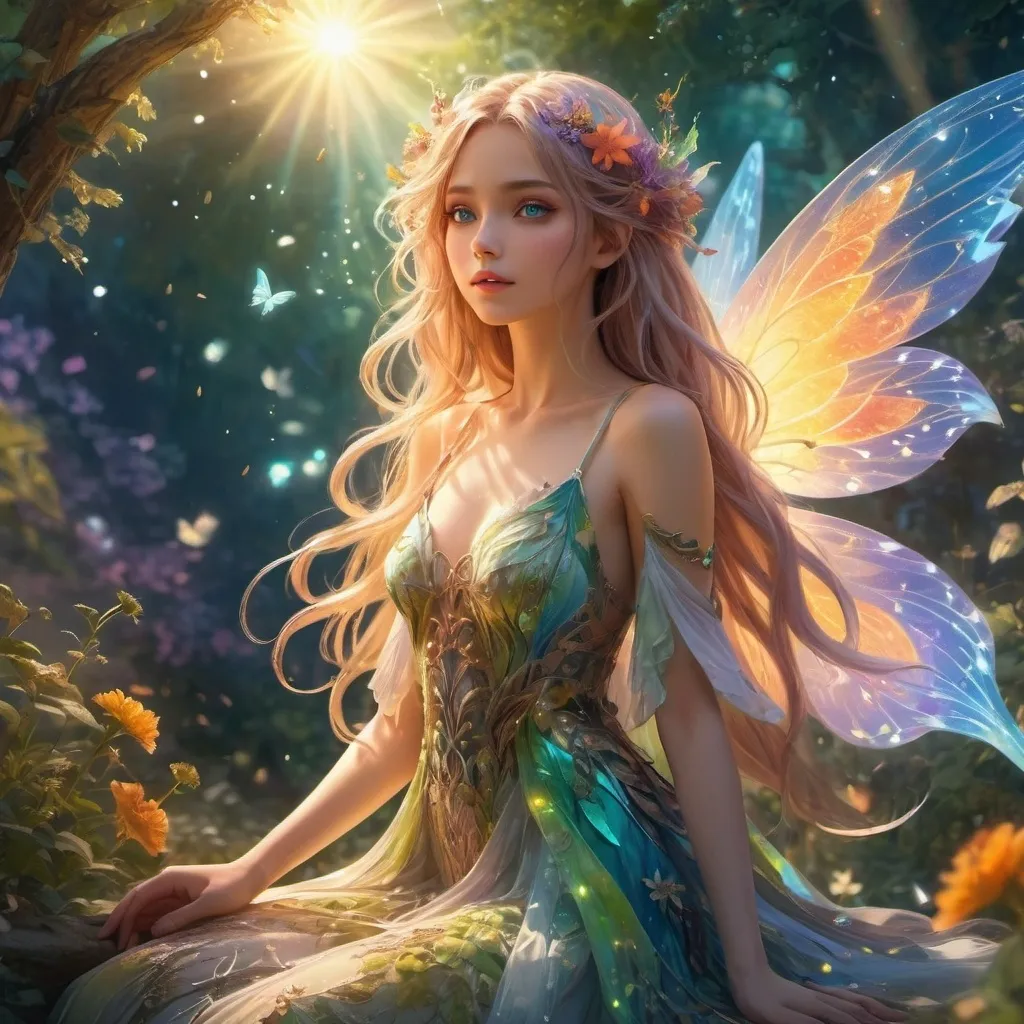 Prompt: A beautiful anime female anime fairy anime