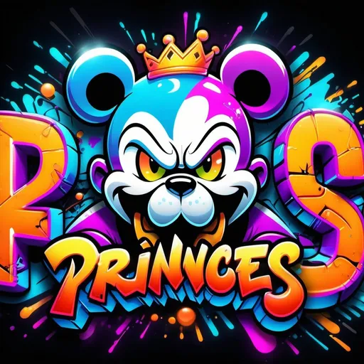 Prompt: Profile picture of 'PrinceBone$' in graffiti neon style, vibrant neon colors, urban street art, glowing typography, realistic graffiti texture, edgy and dynamic, high energy, neon glow, graffiti art, urban, vibrant colors, detailed typography, edgy design, professional, neon lighting, highres, urban style