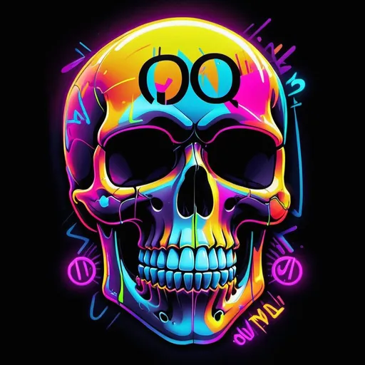 Prompt: Profile picture of '0_in_bones' text above a cartoon looking skull/skeleton in graffiti neon style, vibrant neon colors, urban street art, glowing typography, realistic graffiti texture, edgy and dynamic, high energy, neon glow, graffiti art, urban, vibrant colors, detailed typography, edgy design, professional, neon lighting, highres, cartoon style, drawn.