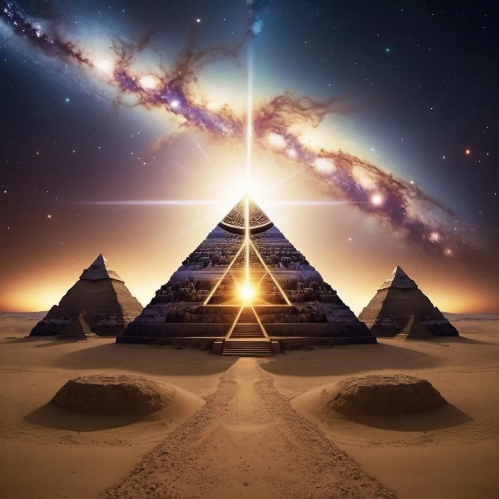 Prompt: galaxies pyramids sacred geometry 
sky 
