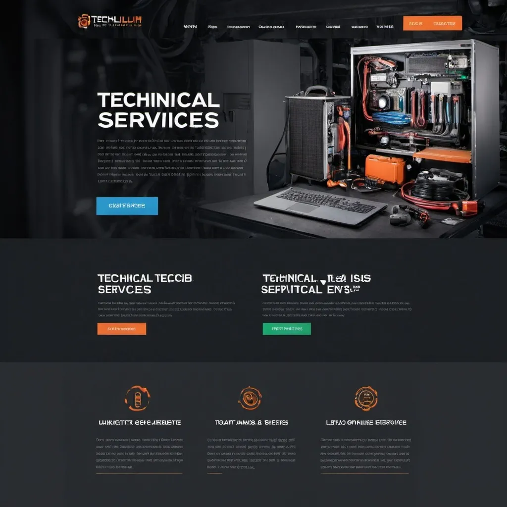 Prompt: A fully appealing tech website that offers a range of technical services.