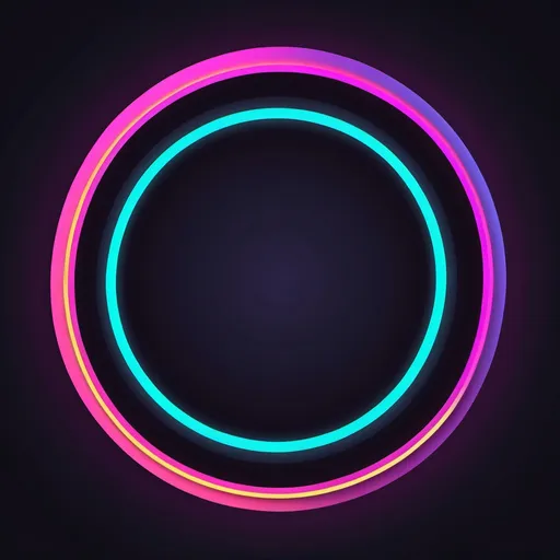 Prompt: Attractive circle with layered neon elements