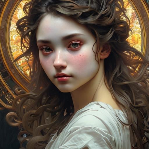 Prompt: close up portrait hot angel female, perfect composition, hyper realistic, face, high quality, sharp focus, studio photo, intricate details, intricate, Elegant, ethereal, graceful  art by artgerm and greg rutkowski and alphonse mucha