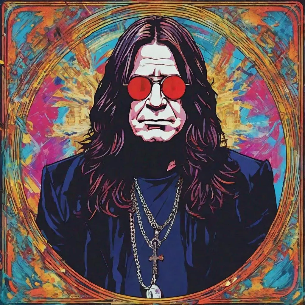 Prompt: Ozzy Osbourne.  anime. art. high details.  colorful.  sharp focus. poster. 4k