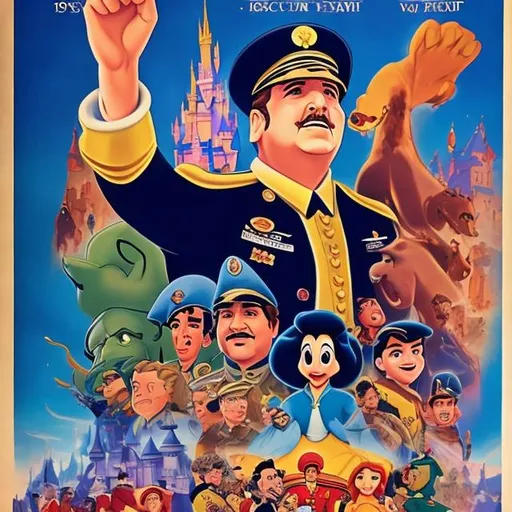 Prompt: Disney movie poster about the 1973 coup d'état by General Pinochet