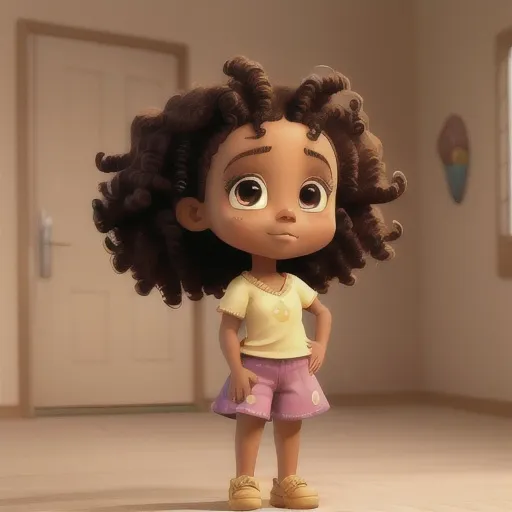 Prompt: African American little girl curly hair
