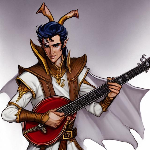 Prompt: dungeons and dragons Elvis Presley but he is an elf with a lute