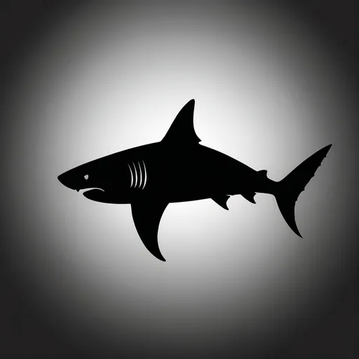 Prompt: Create a logo of a shark silhouette side profile. all black and white no other colors 